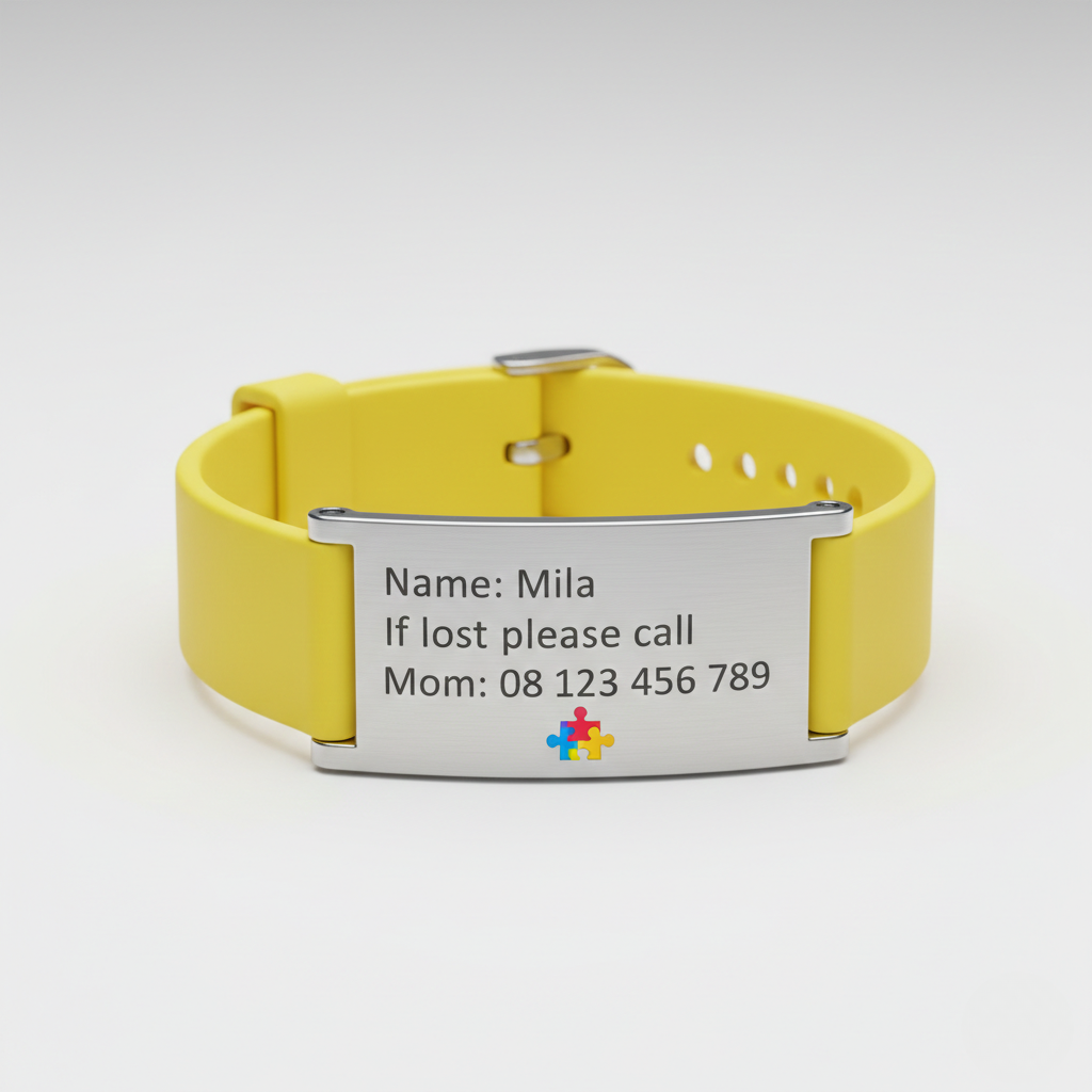Bracelet d'identification personnalisé pour enfants - Autism Awareness