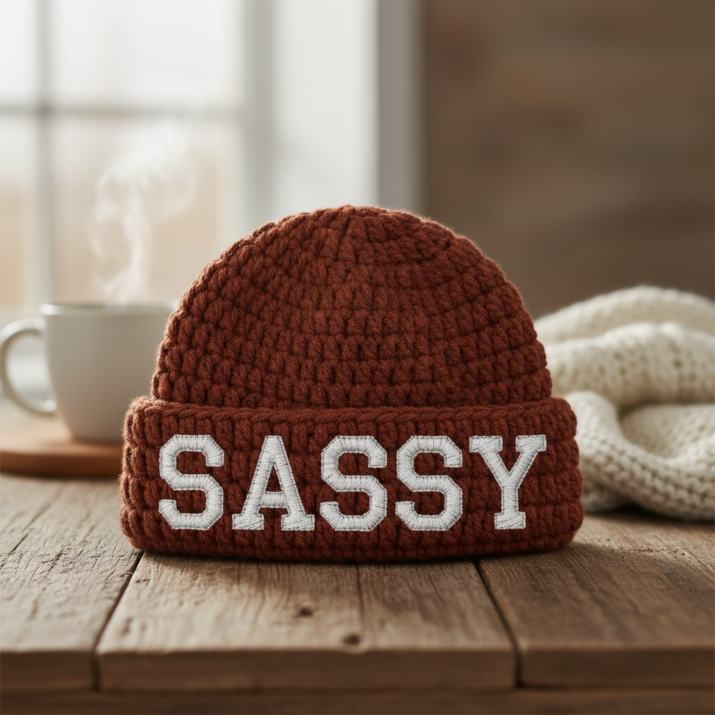 Bonnet personnalisé au crochet - Sassy