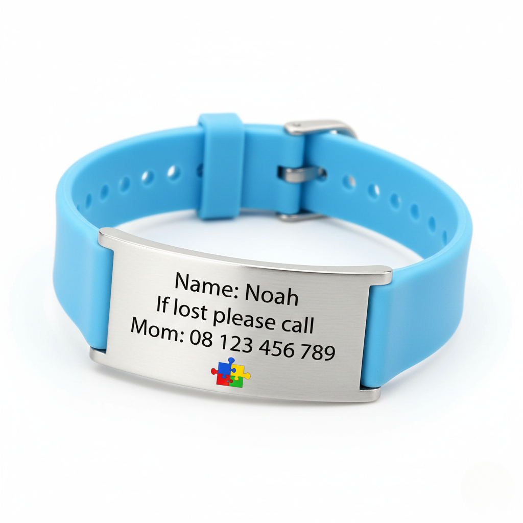 Bracelet d'identification personnalisé pour enfants - Autism Awareness