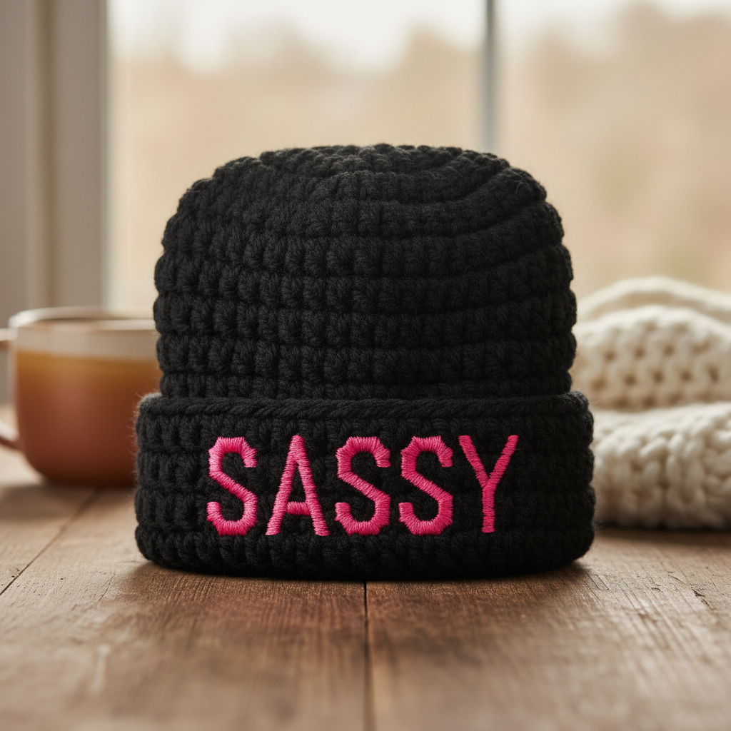 Bonnet personnalisé au crochet - Sassy