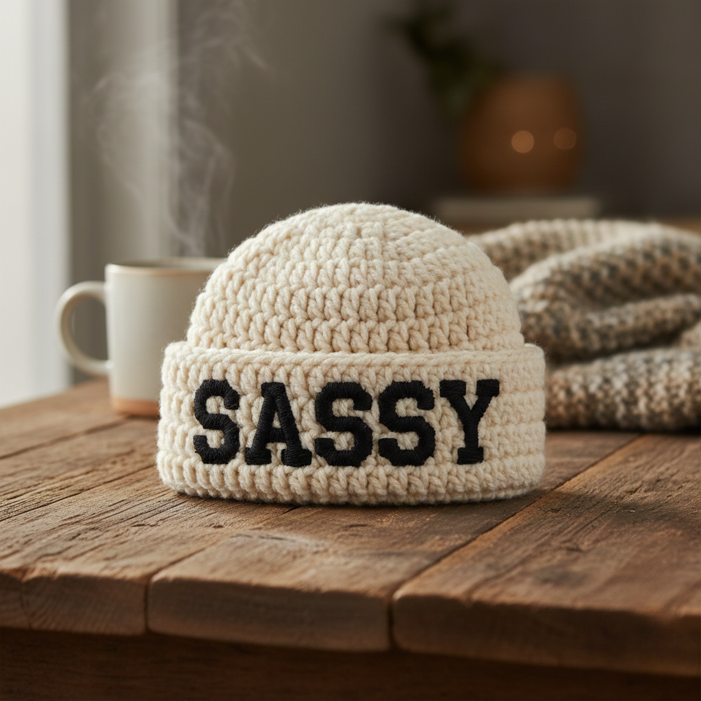 Bonnet personnalisé au crochet - Sassy