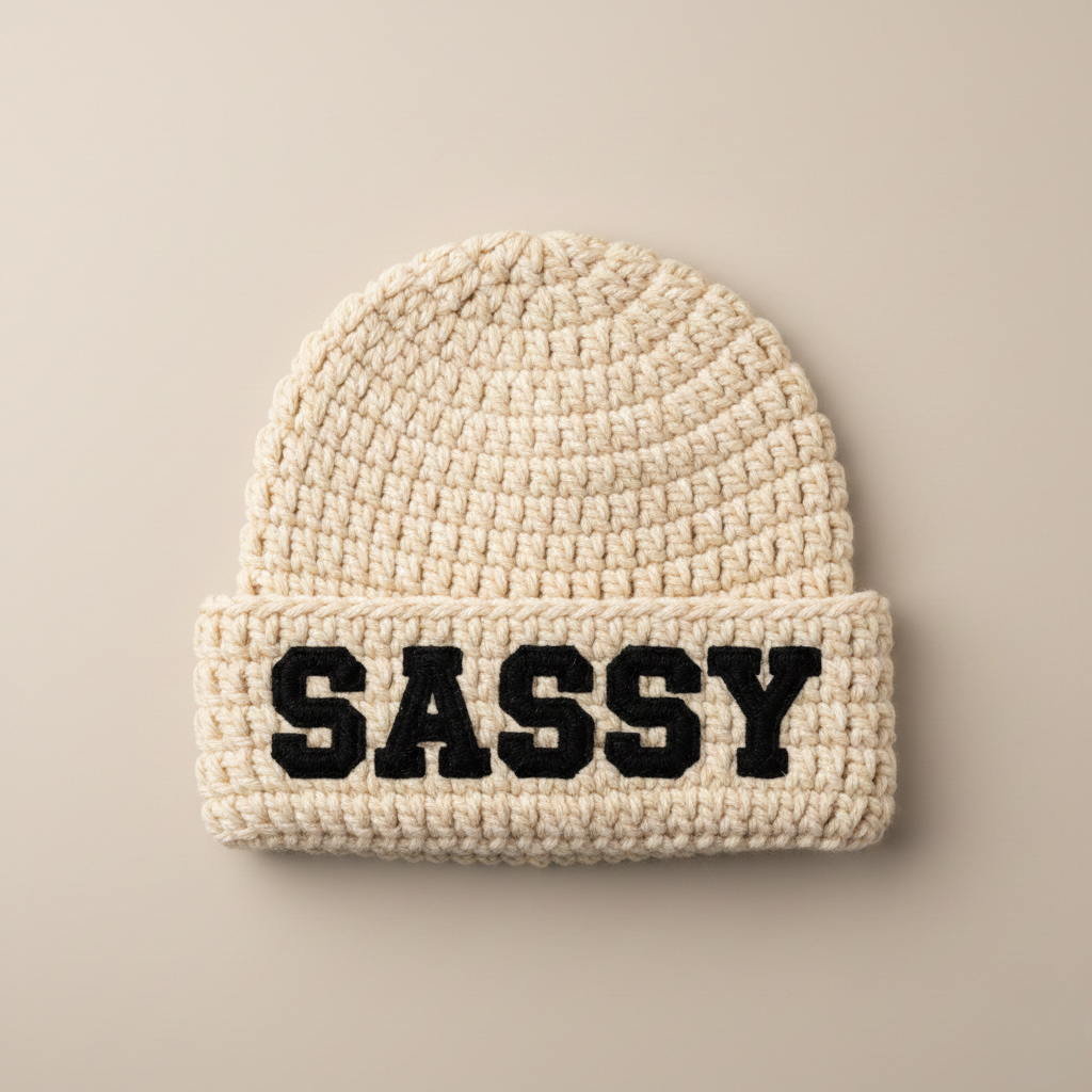 Bonnet personnalisé au crochet - Sassy