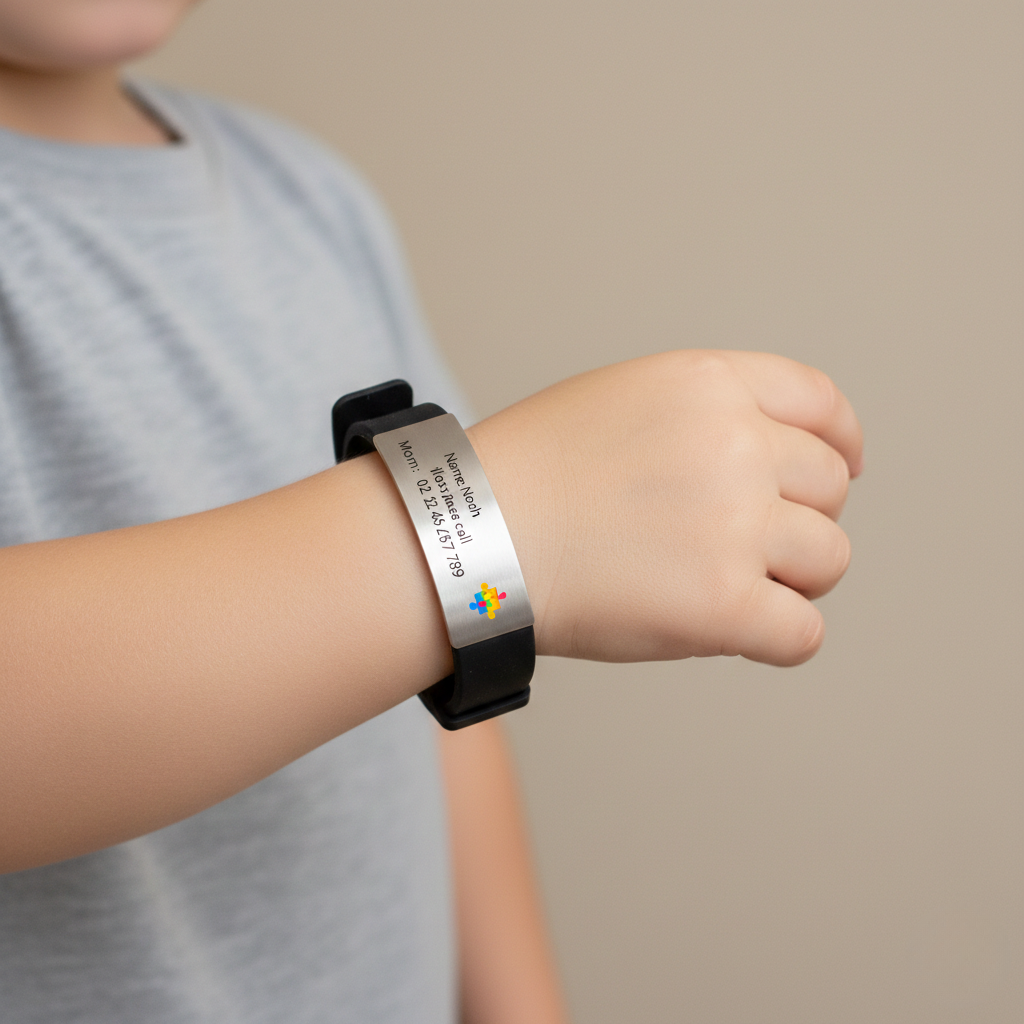 Bracelet d'identification personnalisé pour enfants - Autism Awareness